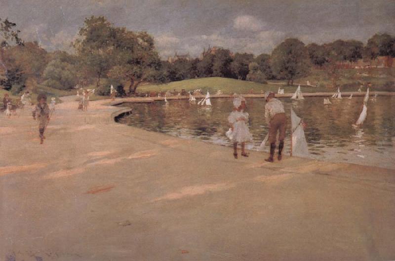 William Merritt Chase The boat in the park oil painting picture